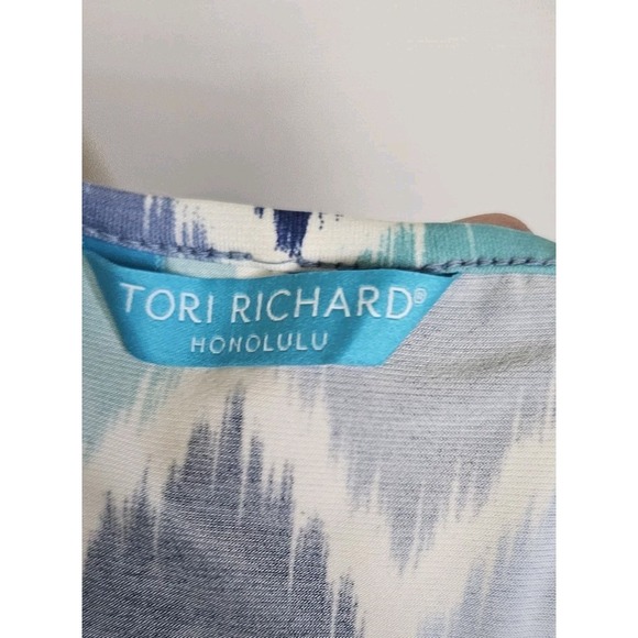 Tori Richard Valerie Racerback Tank Maxi Dress Blue Green Geometric Sz S Hawaii - Picture 9 of 13